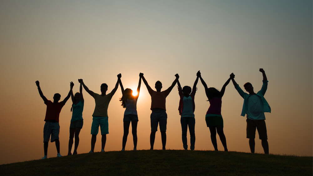 Hands joined in support